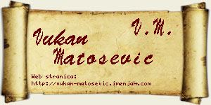 Vukan Matošević vizit kartica